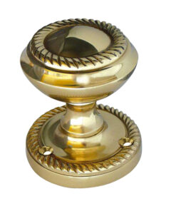 Jedo Collection Georgian Mortice Door Knobs, Polished Brass