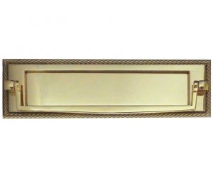 Georgian Brass Postal Knocker Letterplate (254mm x 76mm), Polished Brass