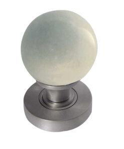 Frelan Hardware White Marble Mortice Door Knob - Satin Chrome (sold in pairs)