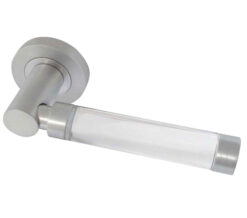 Milo Glass Door Handles On Round Rose