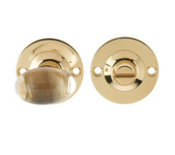 Glass Bathroom Turn & Release (36mm Rose Diameter), Polished Brass