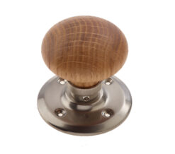 French Oak Mortice Door Knobs, Satin Nickel