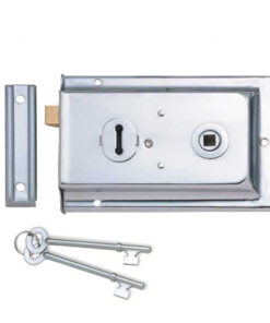 Reversible Rim Lock, Polished Chrome