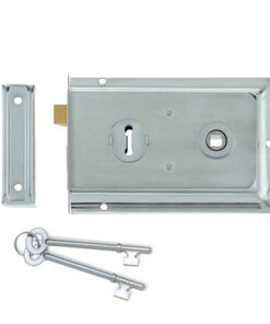 Reversible Rim Lock, Satin Chrome