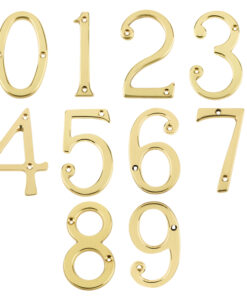 Screw Fix Numerals (0-9), Polished Brass
