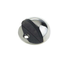 Oval Floor Mounted Door Stop (45mm x 22.5mm), Polished Stainless Steel