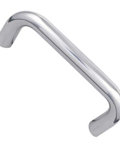 D Shaped Pull Handles (19mm or 22mm Bar Diameter) Bolt Through Fixing, Polished Stainless Steel