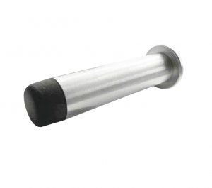Cylinder Wall Mounted Projecting Door Stop (75mm x 16mm), Polished Stainless Steel