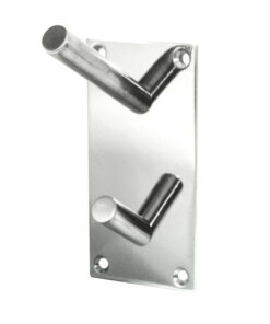 Hat & Coat Hook On Backplate, Polished Stainless Steel