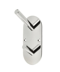Hat & Coat Hook On Rounded Backplate, Polished Stainless Steel