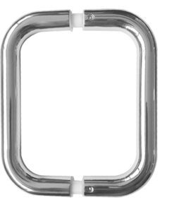 D Shaped Pull Handles (19mm or 22mm Bar Diameter) Back To Back Fixing, Polished Stainless Steel (sold in pairs)