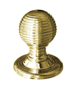 Reeded Cupboard Knob (22mm OR 28mm), Polished Brass