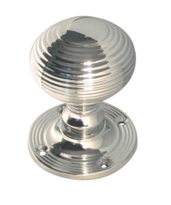 Reeded Mortice Door Knob, Polished Chrome (sold in pairs)