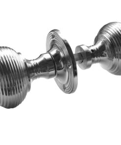 Green Coloured Faceted Glass Mortice Door Knob, Satin Chrome (sold in pairs)