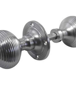 Reeded Rim Door Knob, Satin Chrome (sold in pairs)