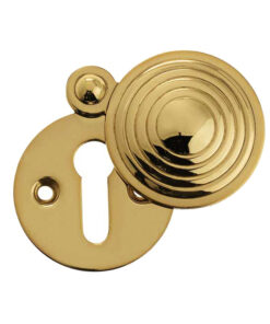 Standard Profile Reeded Covered Escutcheon, Polished Brass