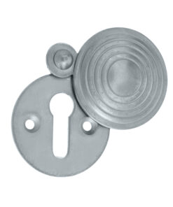 Standard Profile Reeded Covered Escutcheon, Satin Chrome