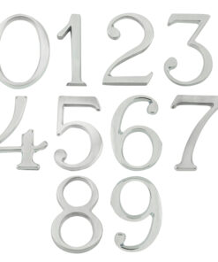 Pin Fix Numerals (0-9), Satin Chrome
