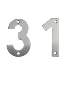 Screw Fix Numerals (0 - 9), Satin Stainless Steel