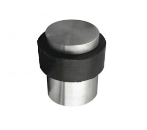 Cylinder Floor Mounted Door Stop (30mm x 40mm), Satin Stainless Steel