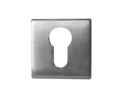 Euro Profile Square Escutcheon (52mm x 52mm x 7mm), Satin Stainless Steel