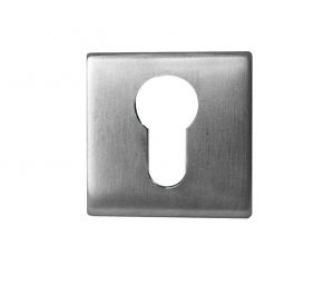 Euro Profile Square Escutcheon (52mm x 52mm x 7mm), Satin Stainless Steel