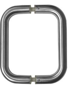 D Shaped Pull Handles (19mm or 22mm Bar Diameter) Back To Back Fixing, Satin Stainless Steel (sold in pairs)