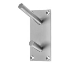 Hat & Coat Hook On Backplate, Satin Stainless Steel