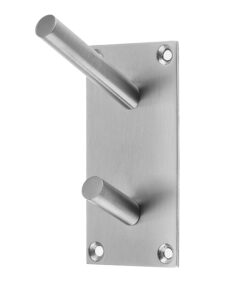 Hat & Coat Hook On Backplate, Satin Stainless Steel