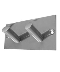 Double Robe Hook On Backplate, Satin Stainless Steel