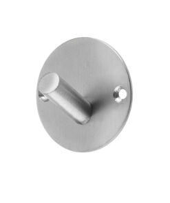 Round Single Robe Hook, Satin Stainless Steel