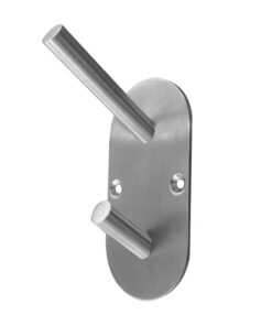 Hat & Coat Hook On Rounded Backplate, Satin Stainless Steel