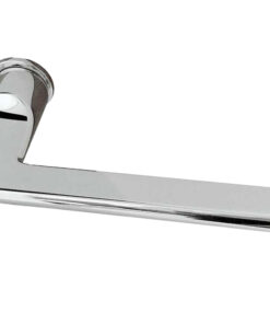 Reguitti Magro Door Handles On Minimal Round Rose, Polished Chrome (sold in pairs)