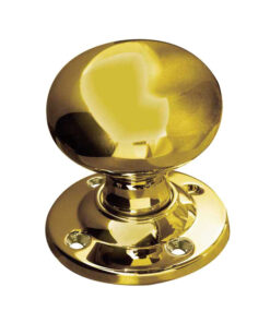 Contract Mushroom Mortice Door Knob (54mm Rose Diameter), Polished Brass (sold in pairs)