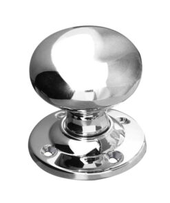Contract Mushroom Mortice Door Knob (54mm Rose Diameter), Polished (sold in pairs) Chrome