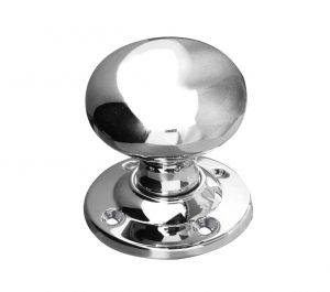 Contract Mushroom Mortice Door Knob (54mm Rose Diameter), Polished (sold in pairs) Chrome