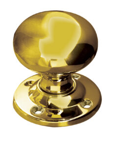Contract Mushroom Mortice Door Knob (64mm Rose Diameter), Polished Brass (sold in pairs)
