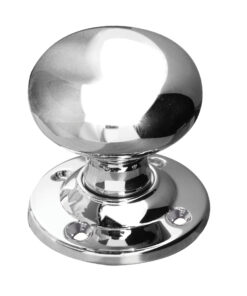 Contract Mushroom Mortice Door Knob (64mm Rose Diameter), Polished (sold in pairs) Chrome