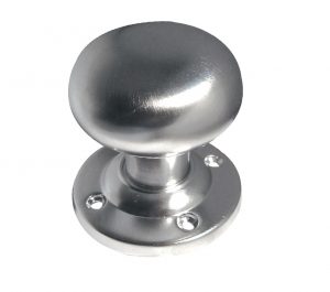 Contract Mushroom Mortice Door Knob (64mm Rose Diameter), Satin Chrome (sold in pairs)