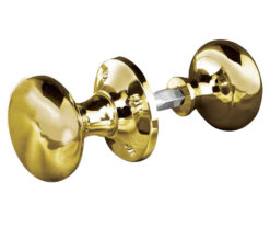 Mushroom Rim Door Knob - Polished Brass (sold in pairs)
