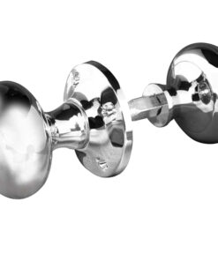 Mushroom Rim Door Knob, Polished Chrome (sold in pairs)