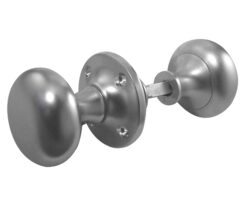 Mushroom Rim Door Knob - 51mm - Satin Chrome (sold in pairs)
