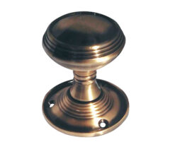 Lined Mortice Door Knob, Antique Brass