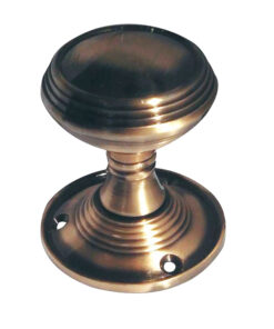 Lined Mortice Door Knob, Antique Brass
