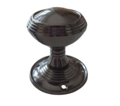Lined Mortice Door Knob, Polished Black Nickel (sold in pairs)