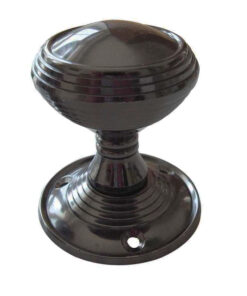 Lined Mortice Door Knob, Polished Black Nickel (sold in pairs)