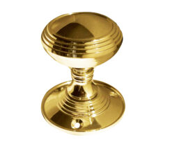 Lined Mortice Door Knob, Polished Brass (sold in pairs)