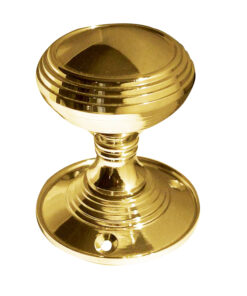 Lined Mortice Door Knob, Polished Brass (sold in pairs)