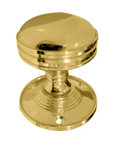 Ringed Mortice Door Knob, Polished Brass (sold in pairs)