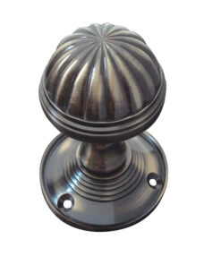 Fluted Mortice Door Knob, Antique Brass